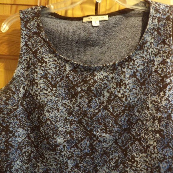 ST. JOHN CAMISOLE TOP TANK ~ SLEEVELESS ~ Brown with Shades of Blue~Size: Small - Picture 2 of 9